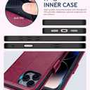 OCASE for iPhone 16 Pro Wallet Case, PU Leather Crossbody Phone Case with Removable Shoulder Strap, Kickstand, RFID Blocking Card Slots, Flip Folio Phone Cover 6.3 Inch 2024, Burgundy
