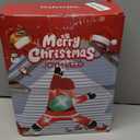 JOYHALO 6FT Christmas Inflatables Hanging Santa Claus Decorations Outside, Santa Hanging from Roof with Gift Bag, Build-in LED Lights, Blow Up Yard Decorations for Indoor, Lawn, Party Decor