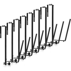 8 Pcs Solar Cover Holder for Above Ground Pool Adjustable Solar Holder Metal Equipment Storage Hooks for Framed Above Ground Swimming Pools (Black)