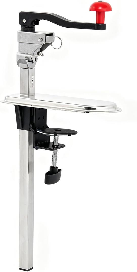 Commercial Can Opener for #1 to #10 Cans, Heavy Duty Manual Tabletop Opener with Stainless Steel Blade, Fits Large Food Cans up to 11 Inches, Industrial Restaurant and Food Service Kitchen Equipment
