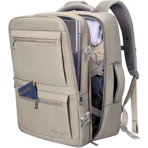 BALEINE Travel Backpack for Women Men, Large Sturdy Carry On Laptop Backpack Gifts for Business, Casual, Weekender, Hiking (Large, Khaki)