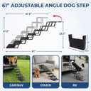 Dog Steps for Car, Truck, SUV, Dog Ramps for Cars with High Traction Surface, Portable Waterproof Dog Stairs for Large Dogs, Supports Up to 250 lbs, 7 Steps