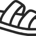 SM New York Flat Black Sandals, Size: 11