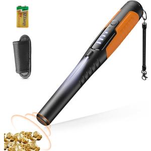 Metal Detector Pinpointer, Search Treasure Pinpointing Finder Probe with LCD Display, Professional Waterproof Handheld Pin Pointer Wand with 4 Modes for Metal Detector Adults, Kids (Black)