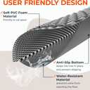 BurgeonNest PVC Foam Cat Litter Mat 24x15 inch, Soft on Paws, Double Layer Litter Trapping, Urine-Proof Water Resistant, Easy Clean Scatter Control (Gray)