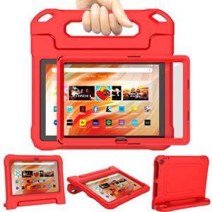 DJ&RPPQ Shockproof Kid-Proof Cover with Screen Protector Handle Incompatible iPad TCL Stand,Tablet Case for Kids 10in (13th/11th Generation, 2023/2021 Release),Red (W22U-Green)
