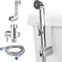 Handheld Bidet Sprayer for Toilet,Adjustable Water Pressure with Bidet Hose for Feminine Wash, Zinc Alloy Muslim Shower Bathroom Bidet Sprayer Set for Baby Wash,Support Wall or Toilet Mount