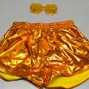 Perfashion Girls Metallic Shorts Shiny Hot Short Sparkly Party Pants & Sunglasses