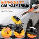 Car Wash Brush, 16FT Telescopic Car Wash Brush with Long Handle, 12-Inch Soft Bristle Car Cleaning Brush for Cleaning Car, RV, Truck, Boat, Solar Panels