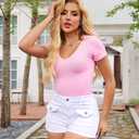 GOBLES Women's Sexy High Stretch Slim Fit Cargo Denim Shorts with Front Pockets (Blue)