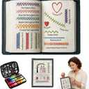 2026 New Embroidery Stitch Book Kit,All Scenario Embroidery Learning Book,Comes with a Complete Toolkit and Instructional Tutorial,Hand Embroidery Patterns Kit for DIY and Sew Enthusiast