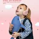 Kids Headphones with Microphone Foldable Stereo Tangle-Free 3.5mm Jack Wired Cord On-Ear Headset for Children/Teens/Boys/Girls/Smartphones/School/Kindle/Airplane Travel/Plane/Tablet (Pink)