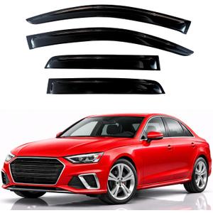 KPY Rain Guards Fit for 2017-2023 Audi A4 Sedan, Out-Channel Window Visors Vent Wind Deflectors 4PC, Car Accessories for 17-23 Audi A4 Sedan (Sedan Only)