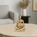 Gold Home Decor Accent Reading Women Thinker Statue Abstract Figurines for Living Room Office Desk Table Shelf Desk Bookshelf Shelves Collecting Gifts Decoration