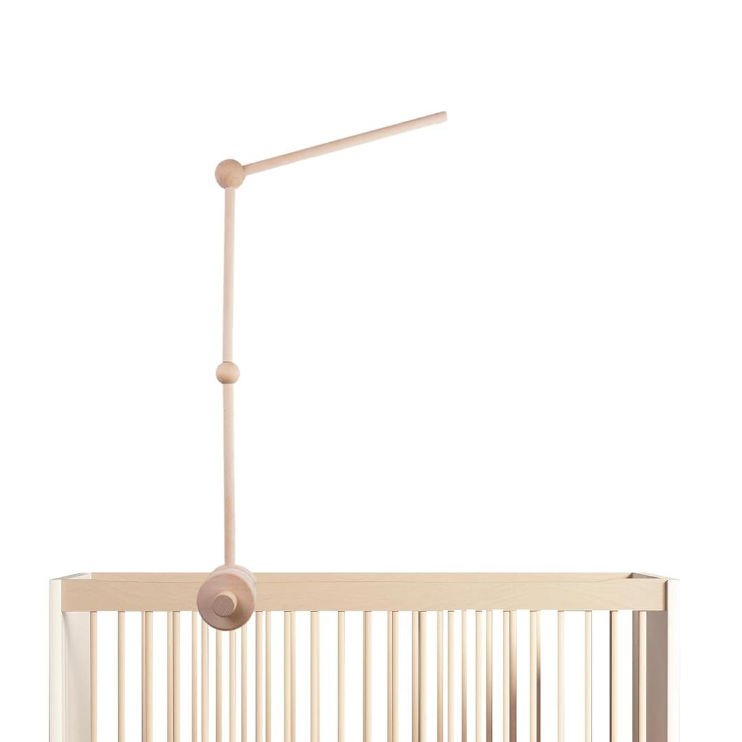 Crib Mobile Arm - 30 Inch Wooden Mobile Hanger for Crib, Mobile Holder for Nursery Mobiles Accessories - with Anti Slip Attachment