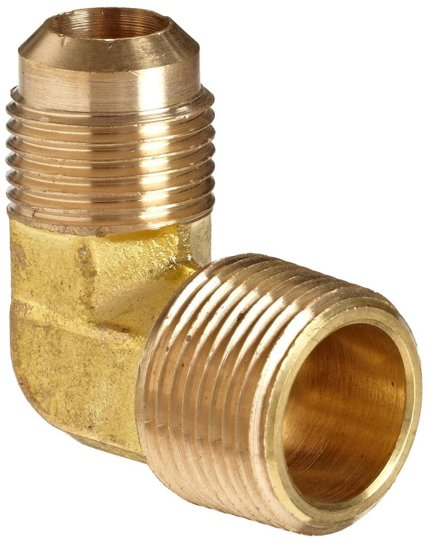 Anderson Metals-04049-1212 Brass Tube Fitting, 90 Degree Elbow, 3/4" Flare x 3/4" Male Pipe