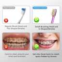 5 x JTF Orthodontic Manual Toothbrush for Braces: 6 U-Shaped Tooth Brush with 6 Interdental Brushes, Ultra-Durable Bristles for Stain Removal and Deep Oral Clean, Toothbrushes for Tooth with Dental Device