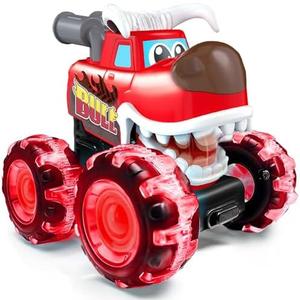 stargo - Bull Monster Truck Toy - Light Up Chomping Pull Back Truck - Press and Go Cars for Easter Basket Stuffers, Boy Birthday Gifts, Toys for Toddlers, Kids Ages 3-5 4-6 5-7 4-8