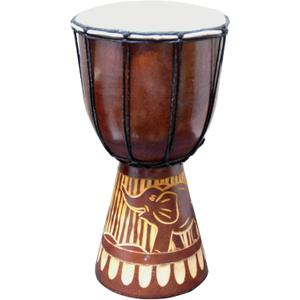 Djembe Drum Carved Bongo African inspired music also a unique gifting idea. Carver Abstract Elephant Giraffe Turtle. (12 Inch, Elephant)