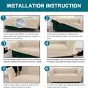 Turquoize Stretch Chesterfield Sofa Covers for Living Room Soft Sofa Couch Covers for 3 Cushion Couch Non-Slip Sofa Slipcover for Dogs Furniture Protector Feature Jacquard Fabric(Sofa, Biscotti Beige)