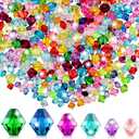900 Pieces 3 Size Faceted Bicone Crystal Beads Bicone Mix Color DIY Craft Beads for Bracelet Necklace Earring Jewelry Making