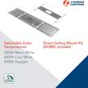 Lithonia Lighting CPANL 2x4 LED Flat Panel Light, 2 ft. by 4 ft. LED Light Panel, Ceiling Lighting Fixture, 4000 Lumens, 3500K/4000K/5000K Switchable CCT, Includes Direct Ceiling Mount Bracket, White