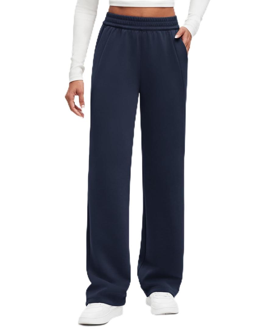 G4Free Smoofit Modal Soft Wide Leg Sweatpants for Women High Waisted Casual Lounge Travel Pants with Pockets, L
