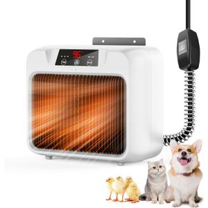 600W Dog House Heater,Anti-Bite Cord Heated Dog House,Wall-Mounted Dog HeaterKeep Your Pet Warm and Happy UL Tested for Safety (white)