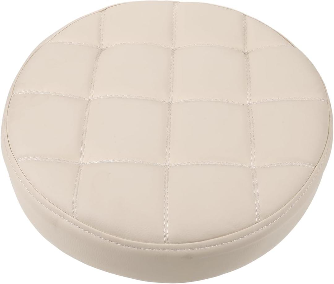 PRETYZOOM Round Stool Modern Bar Stool Cushion Dia.12.6 Replacement Seat Accessory Chair Seating Part for Wholesale Supplies, Kitchen, Dining Cushions, PU, White (32.00X32.00X7.50CM)