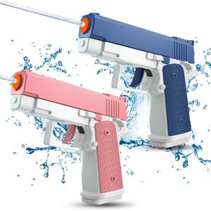 2 Pack Water Guns for Kids - Squirt Gun Water Blaster Soaker Water Pistol Toys for Toddlers Child Boys Girls, Ideal Summer Gifts for Swimming Pool Beach Party Outdoor Shooting Game Water Fighting Toy (Blue+pink)