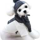 Goclothod Pet Dog Knitted Scarf and Hat Set Winter Neck Ear Warmer (Grey)