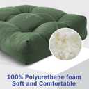 2 x IPYNBAP Outdoor Chair Cushions Set of 2, Patio Chair Cushions with Ties, 19x19+5 Tufted Outdoor Seat Cushions, Waterproof Patio Furniture Cushions, Outdoor Dining Chair Pads, Forest Green