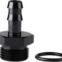 10AN -10 ORB Male to 3/8 Hose Barb Straight Fitting Adapter Aluminum Black