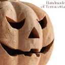 Fall Decorations for Home - Handmade Terracotta Pumpkin Jack O' Lantern | 10"H Farmhouse Rustic Decor, Halloween Decor, Autumn Party Table Decoration, For Indoor Outdoor Porch Door Mantel