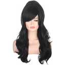 Women Black Beehive Wig Long Curly Wavy Bouffant Heat Resistant Synthetic Hair wigs for Womens Vintage Costume Cosplay Halloween Party