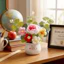 Suncalla Teacher Appreciation Gift Thank You for Helping Me Grow Presents Positive Handmade Crochet Pot for Teacher Boss Lady 2026 Graduation Retirement Gift(Roses)