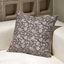 Amor Virisso Throw Pillow Covers 20x20 Floral Pillow Covers Block Print Farmhouse Neutral Pillow Covers Decorative Accent Throw Pillows for Couch Bed Living Room Sofa Pillows 1PC, Light Taupe