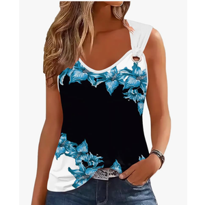 ETCYY NEW Womens Tank Tops 2025 Summer T Shirts V Neck Sleeveless Casual Loose Blouses, Medium