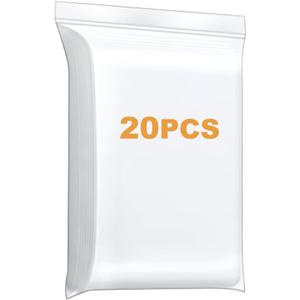 7 x 9 inches Thick 5 Mil Clear Zip Plastic Bags Lock Reclosable Poly Bag Seal Storage Bags With Zipper for Cards Envelopes Snacks Heavy-Duty 20Pack