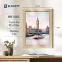 12x16 Oak Picture Frame 3 Pack, Natural Wood Grain, HD Tempered Glass, Wall Hanging