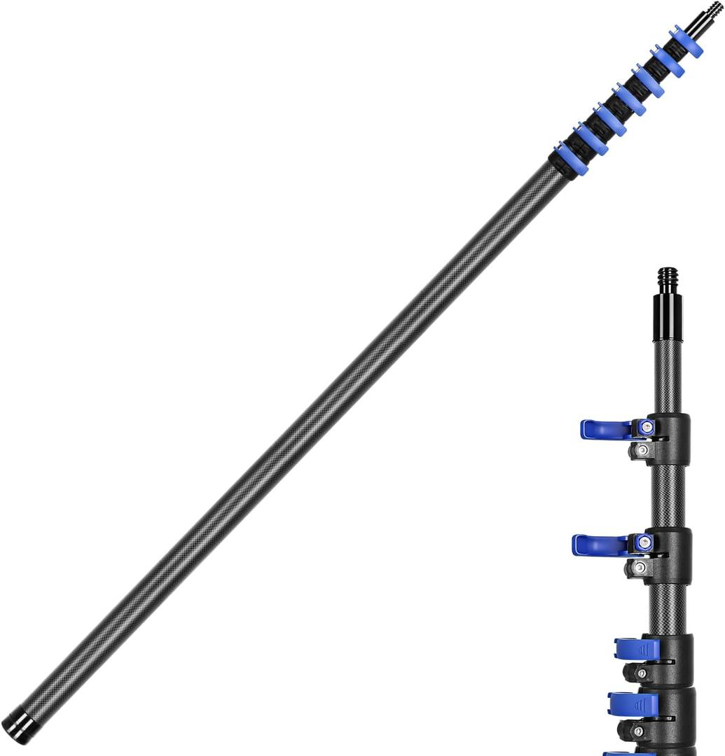 Carbon Fiber Telescopic Pole 4.7-30FT, Multi-Purpose Extendable Pole for Cleaning, Painting, Dusting, Lightweight Extension Pole - Upgraded Anti-Rotation Lock