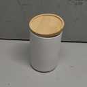 Sweejar Kitchen Canisters Ceramic Food Storage Jar, Stackable Containers with Airtight Seal Wooden Lid for Serving Ground Coffee, Tea, Sugar, Salt and More - 28 Fl Oz (White)