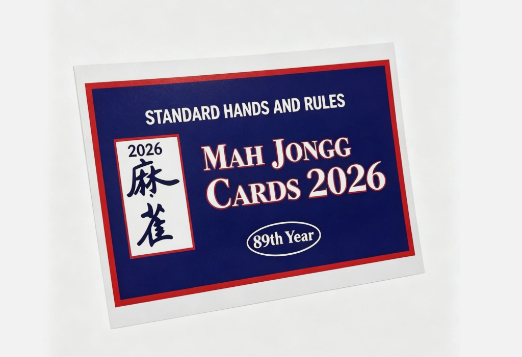 American Mahjong Cards Updated Revision 4 Pack Large Print Easy to Read (Blue)
