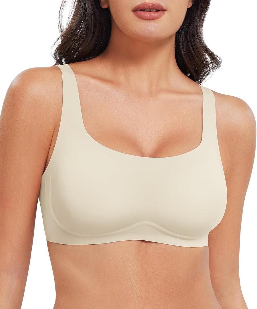 YEOREO Womens Everyday Bra Scoop Wireless Bralette No Underwire Corriney Full Coverage Push Up Bra, Size S