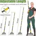 Floor Scraper Long Handle Heavy Duty, 60" Metal Ice Scraper for Driveway, Multifunctional Weed Scraper for Weed Cleaning Edging Trenching & Removing Snow Ice Dirty Moss