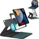 OYEEICE Keyboard Case for iPad 9th Generation- Detachable Wireless Backlit Keyboard, Upgraded Magnetic Cover with Pencil Holder for iPad 9th/8th/7th Gen 10.2 inch, iPad Pro 10.5" & iPad Air 3rd- Black