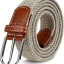 Multicolored Woven Stretch Belt for Men and Women, Braided Elastic Golf Belts Jeans Casual Pants Sport Belt