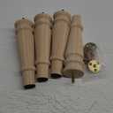 La Vane 8 inch / 20cm Unfinished Wooden Furniture Legs, 4PCS Soild Wood Turned Spindle Replacement Bun Feet with Pre-Drilled M8 Inch Bolt & Mounting Plate for Sofa Couch Chair Ottoman (Type #04)