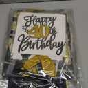 40th Birthday Decorations for Men [Back in 1985] - Black Gold Party Supplies Kit, Includes Backdrop, Sash, Centerpieces, Huge Door Banners, Number Balloons, Cake Toppers