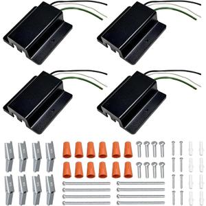 4PCS H Track Black Floating Canopy Connectors for Track Lighting Accessories H Track System, Energize The Rails